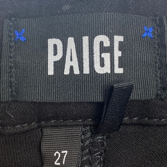 PAIGE Mayslie Cropped Coated Jogger Pants in Black Size 27 - Picture 6 of 11